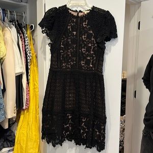 Rebecca Taylor Black Crochet Dress